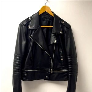 Zara Basic Faux Leather Biker Jacket